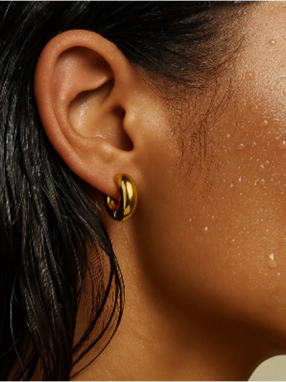 COS Gold Chunky Hoop Earrings Minimalist Statement Thick Hoops Jewel